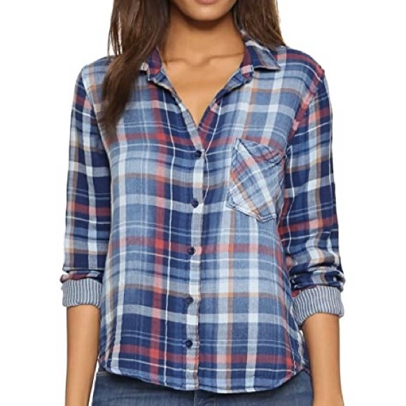 Bella Dahl Pocket Plaid Button-Down - Picture 4 of 5
